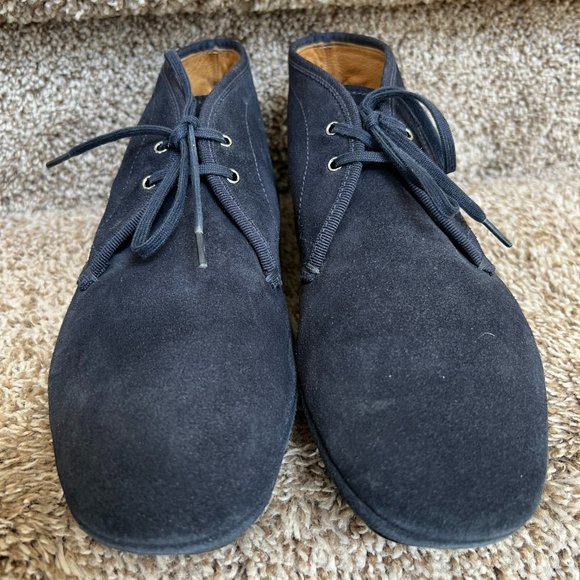 Prada Women's Navy Suede Ankle Booties - Picture 4 of 14